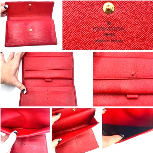 Auc Louis Vuitton Epi Leather International Wallet in Red - Picture 2 of 7